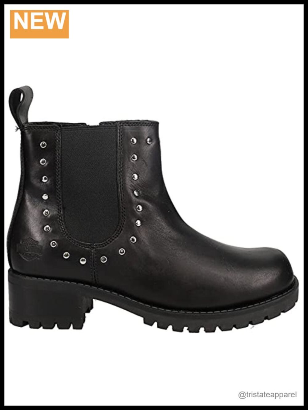 Women's Leather Pull-On Moto Ankle Boots 5in